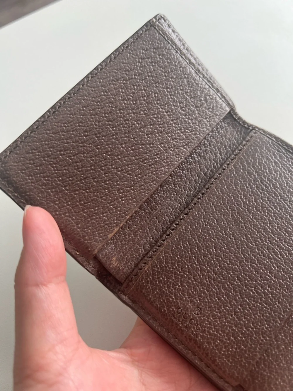 Gucci Brown GG Supreme Wallet with Green-Red Web TRIFOLD - Picture 7 of 14